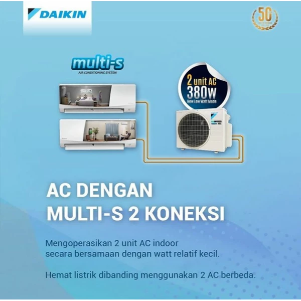 AC Daikin Multi-S 2 Connection 1PK + 3/4PK  (MKC50RVM4)